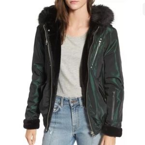 BLANK NYC Reversible Faux Fur Bomber Jacket - size XS